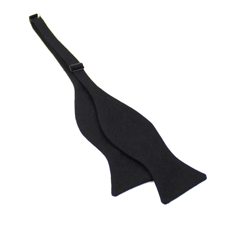 Black Linen Bow Tie - Etsy