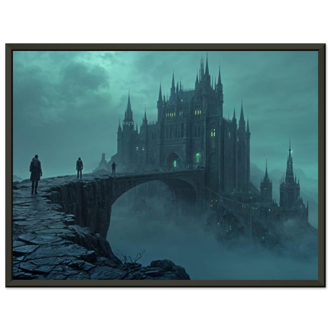 Gothic Castle Poster Framed - Cosmic Mist Fantasy Wall Art - Dark ...