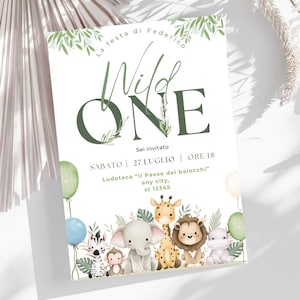 INVITO festa di compleanno - invito DIGITALE - invito stampabile - GIUNGLA - safari - wild - whatsapp - template - canva