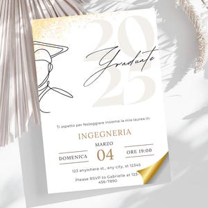 INVITO LAUREA  DIGITALE ragazzo- invito personalizzabile - invito stampabile  - whatsapp - template -modifica con canva