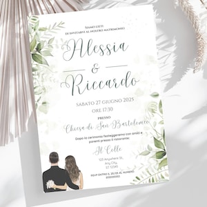 DIGITAL WEDDING INVITATION Elegant | Editable on Canva | Printable Wedding Invitation - Elegant Wedding Invitations | Floral Design
