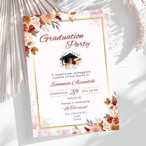 INVITO LAUREA  DIGITALE- invito personalizzabile - invito stampabile - whatsapp - template - modifica con canva