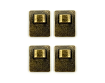 Bolo Tie Slides with Branding Pad (4 pcs) - Antique Brass or Silver