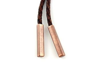Bolo Tie Cord Ends - Contemporary Bar Tips, Jewelry Making (4 Sets, Fits 3-5mm Cording)