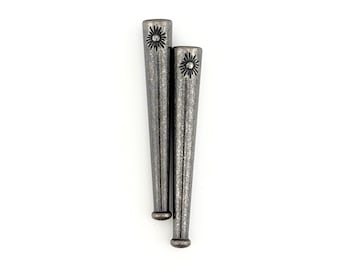 Sun Bolo Tie Cord Ends: Antique Silver, Brass, Gold, Copper Finish, 4-4.5mm (8 Pcs)