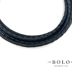5mm Braided Leather Cord: Jewelry Making, Bolo Ties - Black & Brown