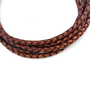 4mm Braided Leather Cord: Jewelry-Making, Bracelets, Bolo Ties