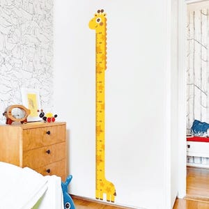Autocollants mural enfant règle mesurable stickers girafe licorne courbe de croissance suivi de taille bébé chambre stickers mural hauteur