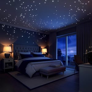 Sterne Wandaufkleber Sternenhimmel fluoreszierende Wandaufkleber Babyzimmer Erwachsene Kind Dekoration Weltraum Galaxie Astronauten Planeten