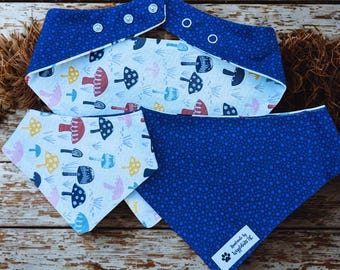 Colorful Mushroom Print Dog Bandana