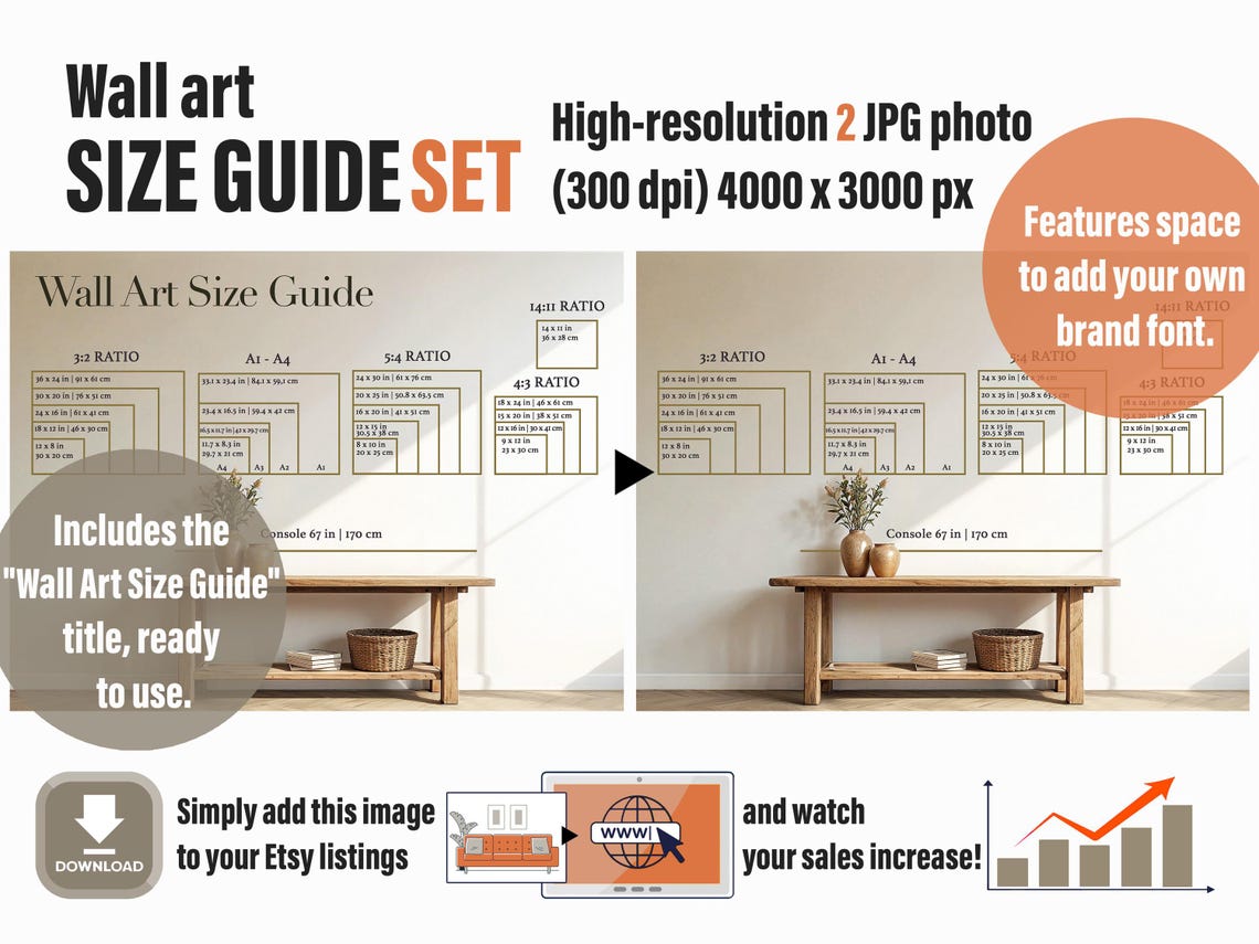 Wall Art Size Guide, Print Sizing Chart (JPG Digital Download) - Etsy