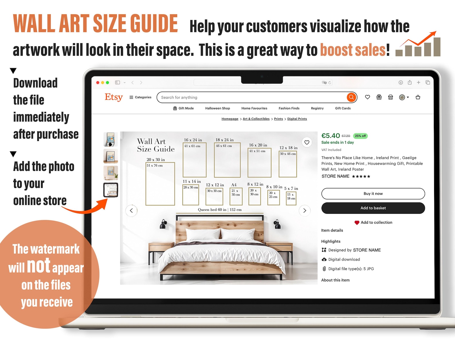 Etsy Seller Size Guide, Wall Art Dimensions Chart, Print Size Guide ...