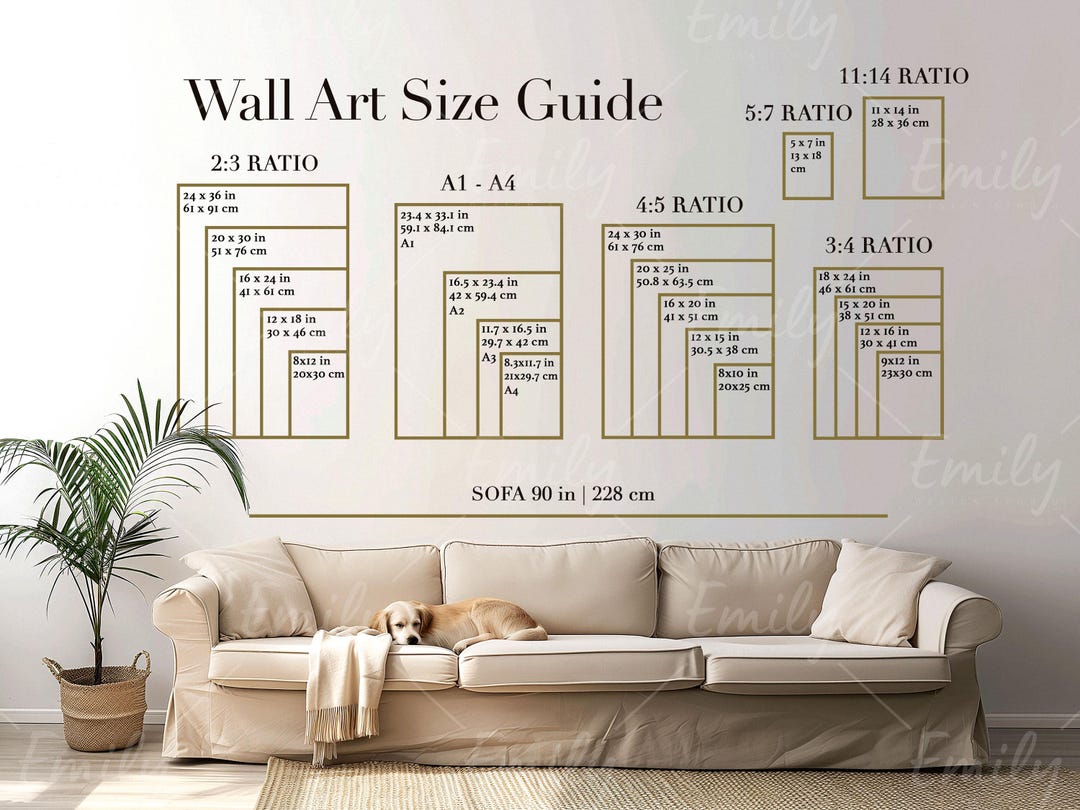 Wall Art Size Guide, Frame Ratio Chart (JPG Digital Download) - Etsy