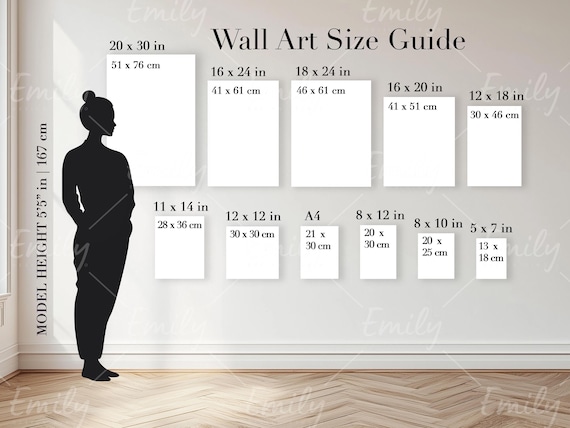 Wall Art Size Guide, Print Display Chart (JPG) - Etsy