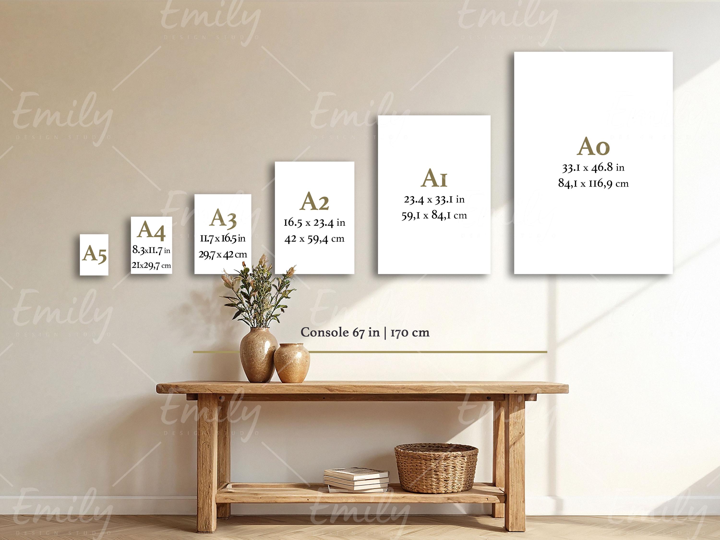 Wall Art Size Guide, Poster Frame Comparison Chart (JPG Files) - Etsy