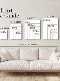 Wall Art Size Guide, Frame Size Guide, Print Size Guide, Comparison Chart, Poster Size Chart, Wall Display Guide, Aspect Ratio Chart