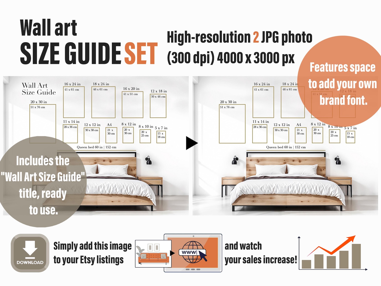 Wall Art Size Guide, Frame Sizing Reference (JPG Digital Download) - Etsy