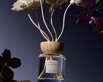 Personalized Reed Diffuser, Custom Flower Diffuser Gift, Murano Glass Home Fragrance, Housewarming Gift, Coffee Table Decor