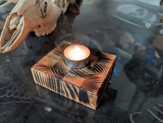 Rustic Hand Crafted Tea light Candle Holder