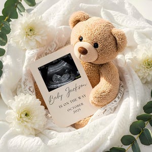Faire-part de grossesse numérique, Faire-part de grossesse minimaliste, Faire-part de bébé simple, Révélation de grossesse, Modèle de modification de carte d'échographie