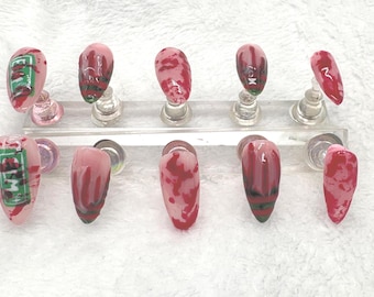 Freddy Krueger Medium almond press on nails