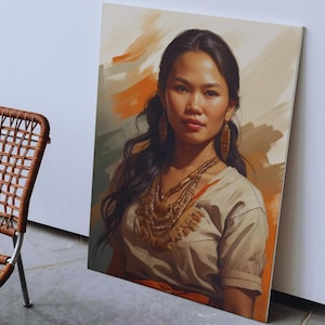 Filipina Portrait Print: Traditional Filipino Tribal Art (Digital Download)