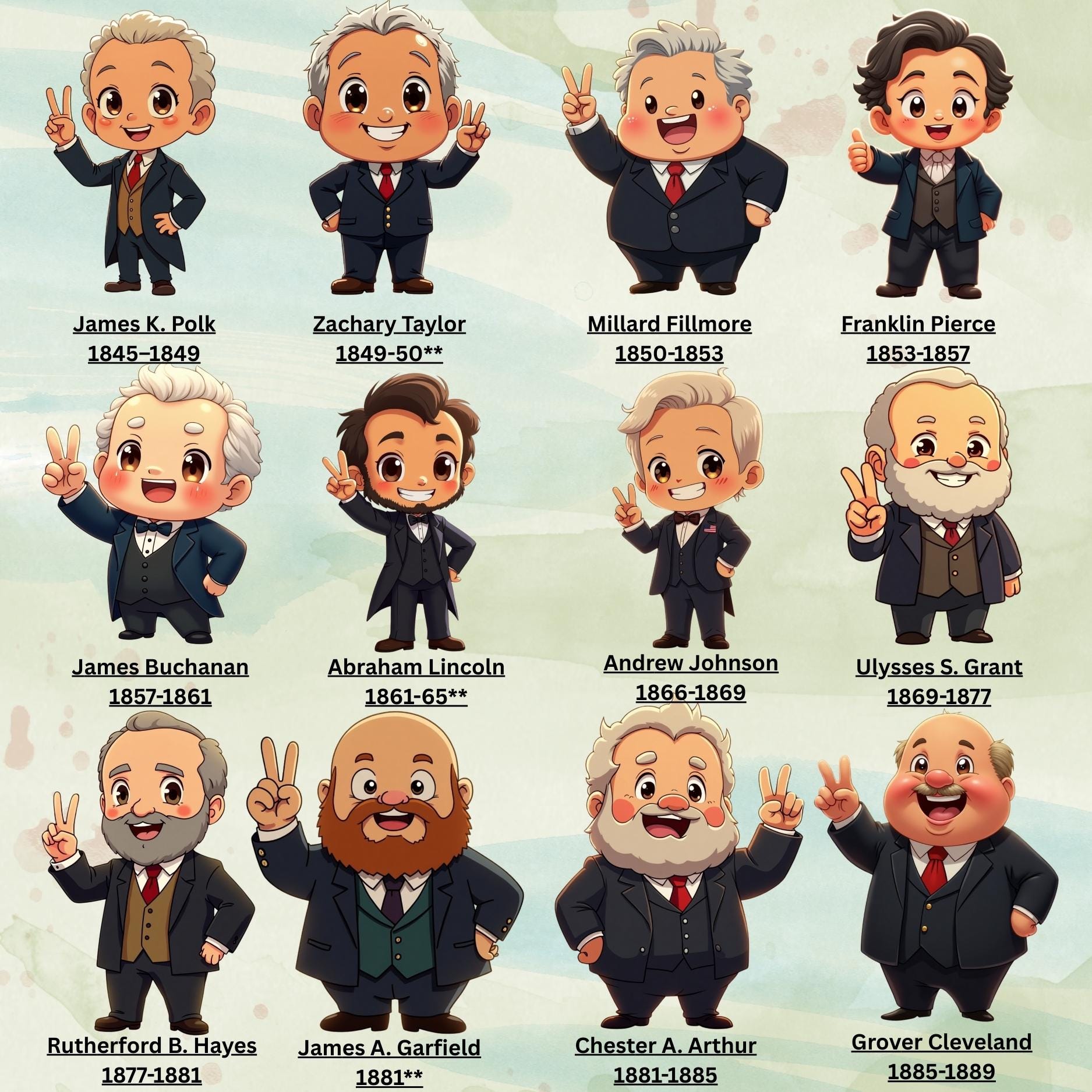 George Bush Chibi Chibi US Presidents Clipart – Cartoon PNG Bundle (digital Download) - Etsy