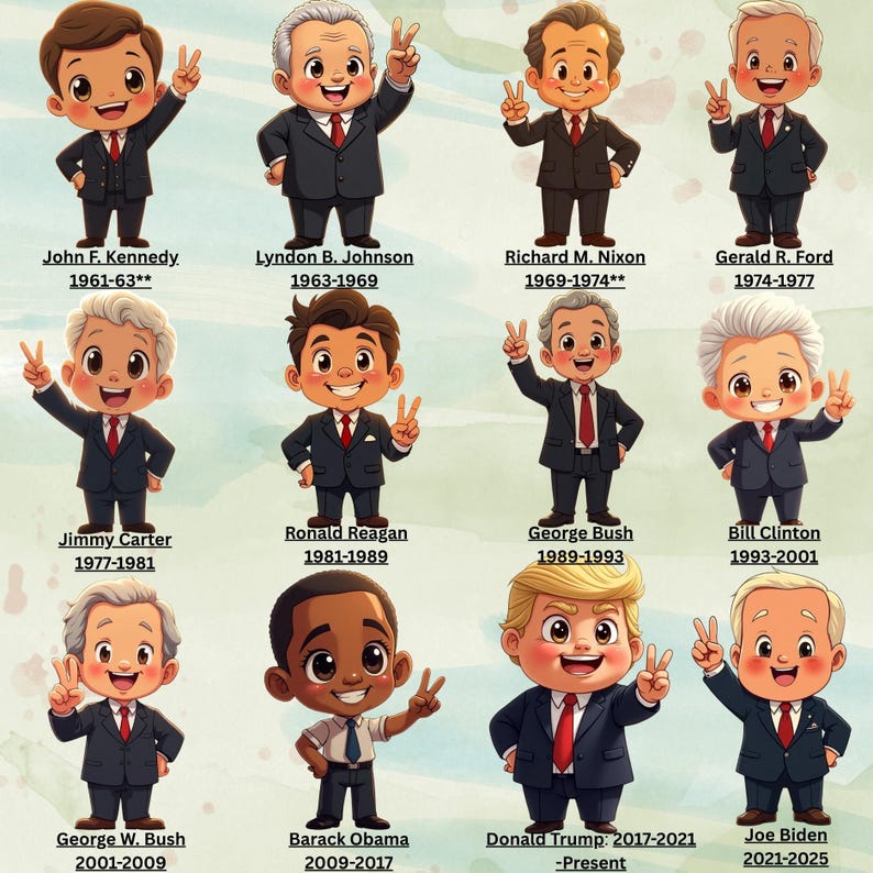 George Bush Chibi Chibi US Presidents Clipart – Cartoon PNG Bundle (digital Download) - Etsy
