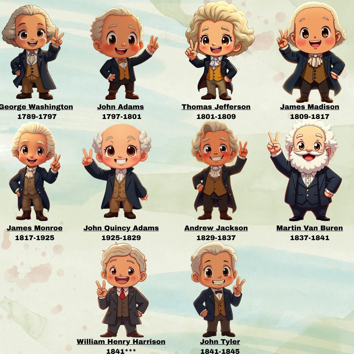 George Bush Chibi Chibi US Presidents Clipart – Cartoon PNG Bundle (digital Download) - Etsy