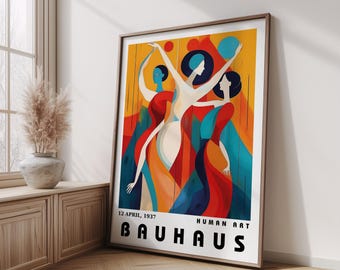 Póster de la Bauhaus: Impresión abstracta de la Bauhaus / Impresión de Picasso de mediados de siglo, Póster retro geométrico, Póster de la exposición de la Bauhaus, Arte moderno