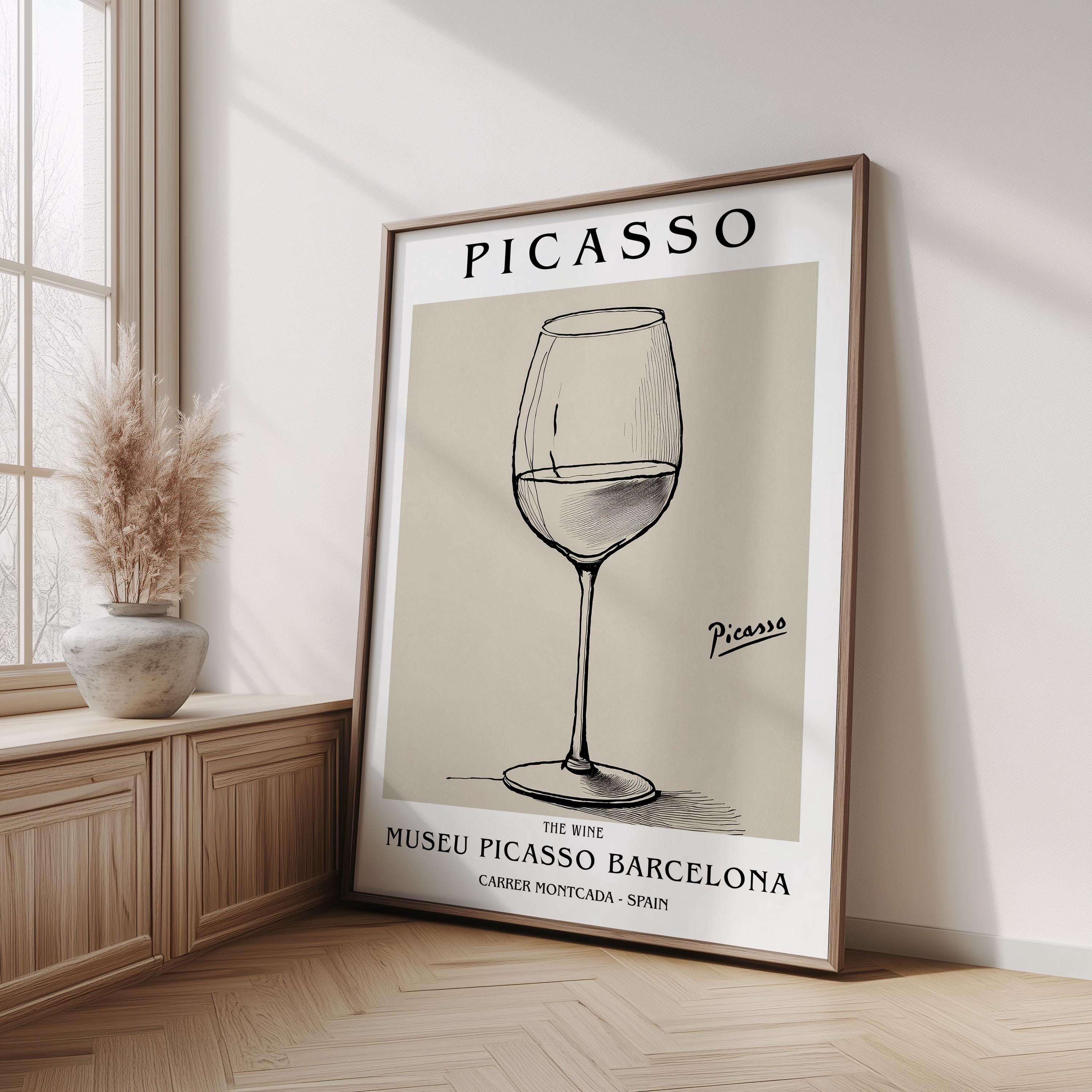 Picasso Wine Glass Art Print Poster, Museu Picasso Barcelona