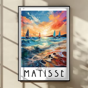 Henri Matisse Print - Modern Gallery Exhibition Ships Art, Aesthetic Matisse Poster, Minimalist Floral Wall Art, Colorful Art Home Decor