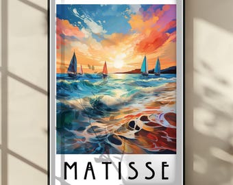 Henri Matisse Print - Modern Gallery Exhibition Ships Art, Aesthetic Matisse Poster, Minimalist Floral Wall Art, Colorful Art Home Decor