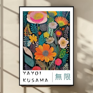 Yayoi Kusama Print - Home Wall Decor as Abstract Yayoi Kusama Poster - Japanese Wall Art - Yayoi Kusama Inspired Japanese Gallery Wall Art