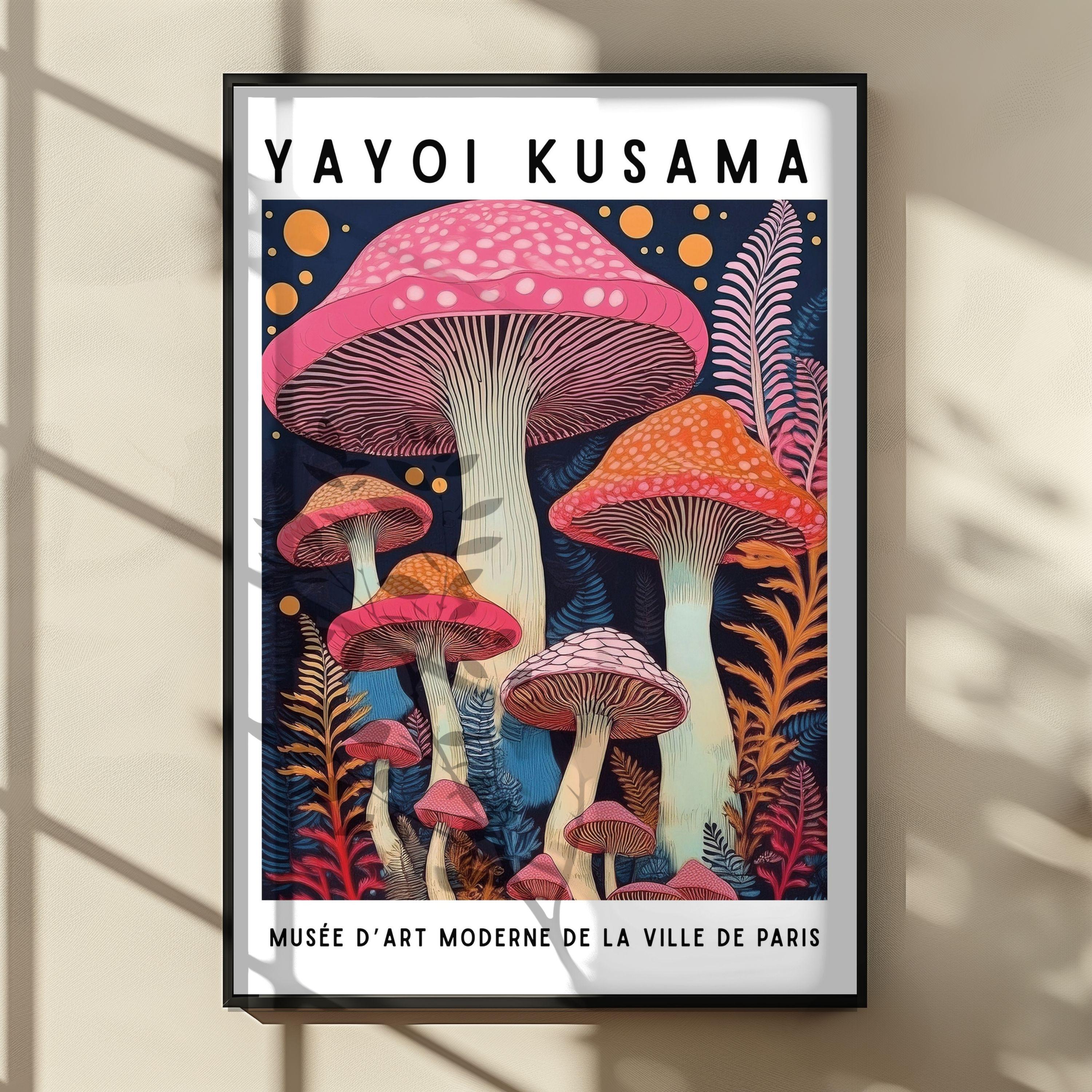 草間彌生キノコの模写 抽象画 ピンクフレーム 草間彌生キノコの模写 抽象画 ピンクフレーム 豪奢な 草間彌生
