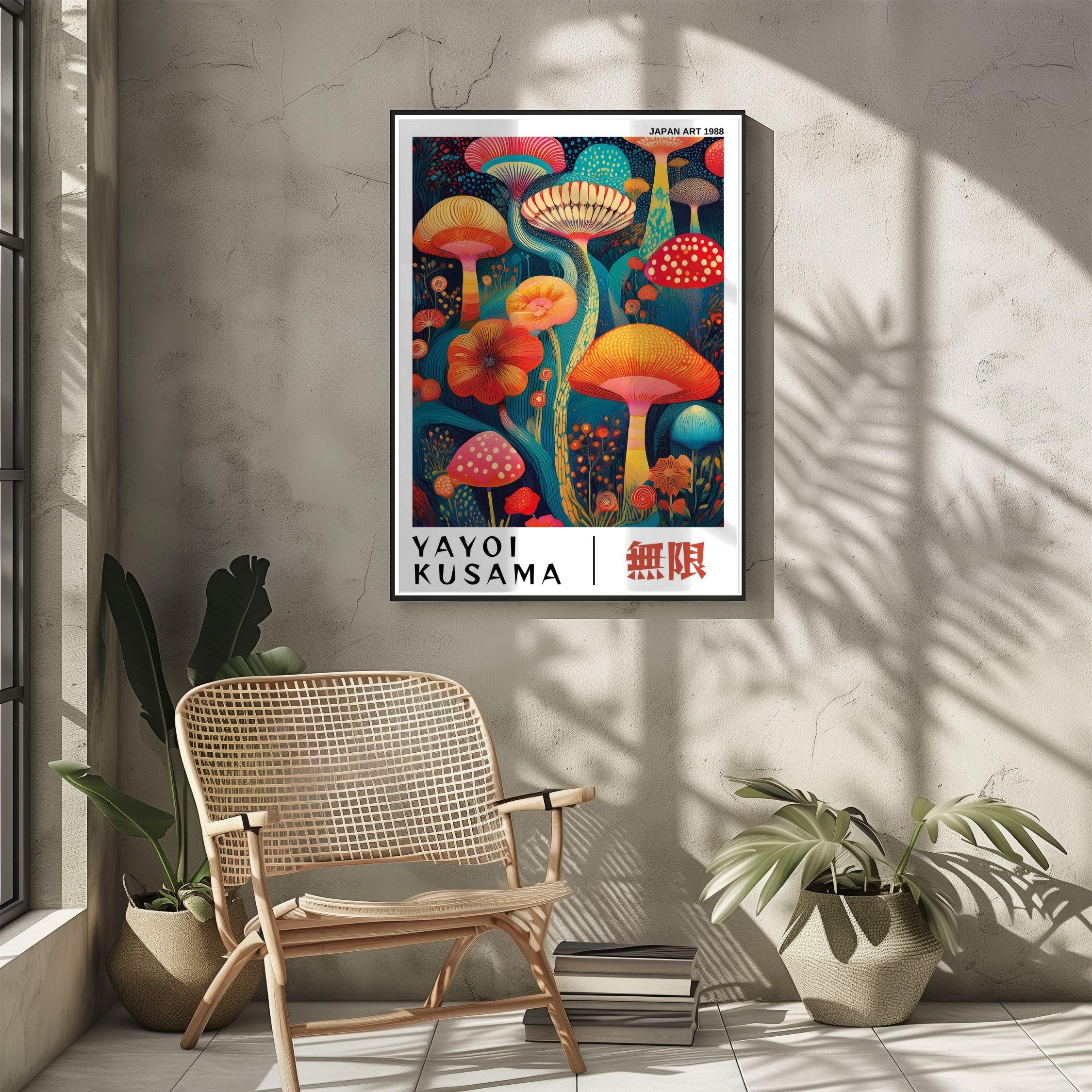 Poster Toile Kusama Yayoi 30x45 Cm - Décoration Murale Salon, Chambre - Style Sans Cadre