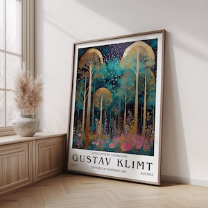 Gustav Klimt Print Flower Garden Poster - Klimt Museum & Exhibition Art, Flower Market Painting Wall Decor, Flower Market, Home Wall Art