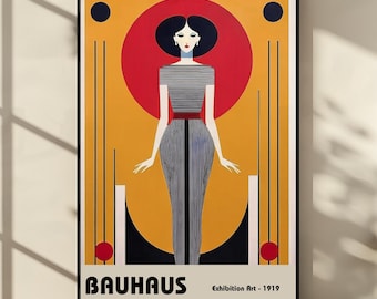 Póster de la Bauhaus: Impresión abstracta de la Bauhaus / Impresión de Picasso de mediados de siglo / Póster retro geométrico / Póster de la exposición de la Bauhaus
