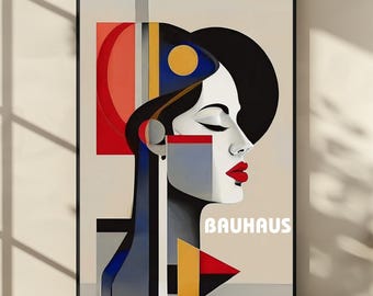 Póster de la Bauhaus: Impresión abstracta de la Bauhaus / Impresión de Picasso de mediados de siglo / Póster retro geométrico / Póster de la exposición de la Bauhaus, Arte moderno