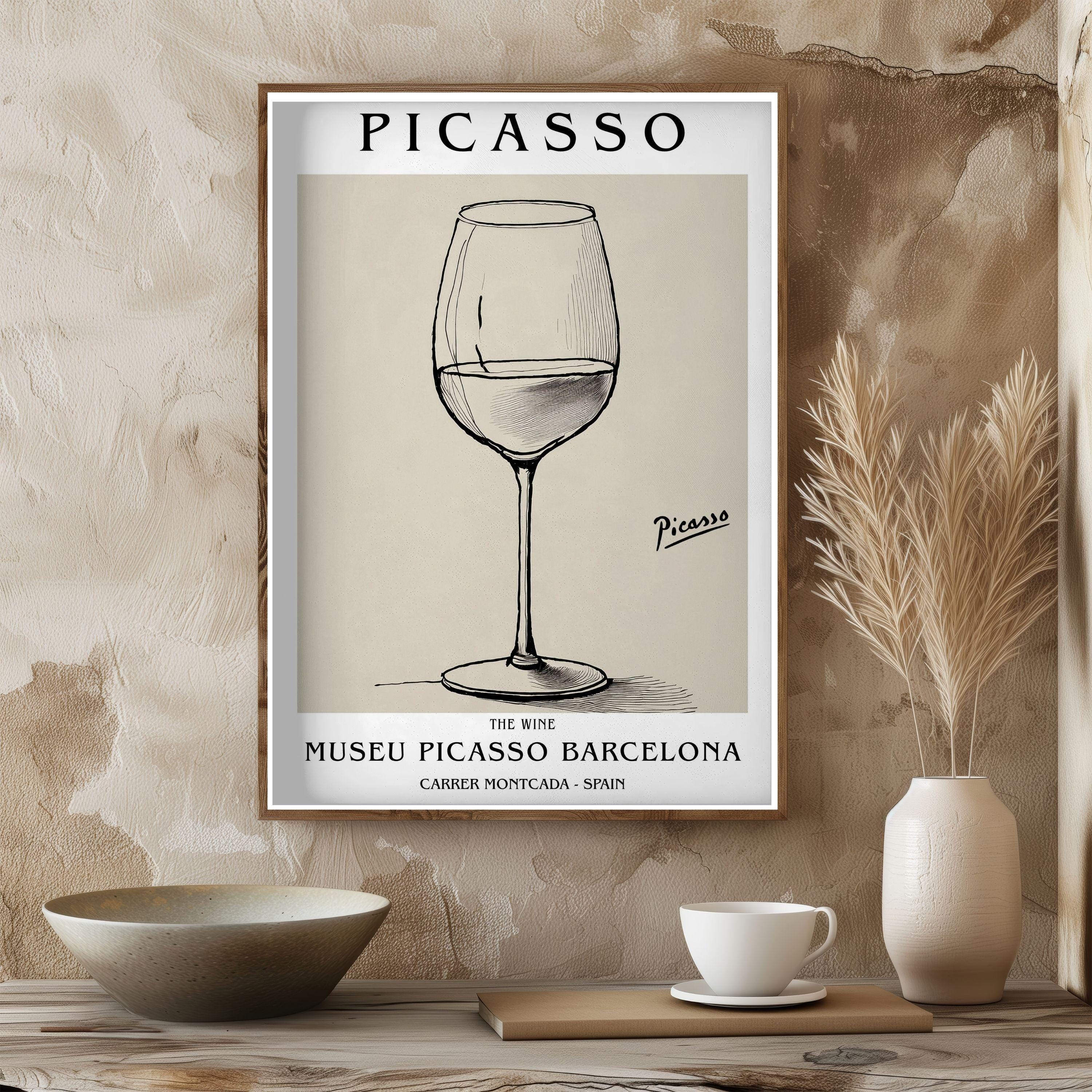 Picasso Wine Glass Art Print Poster, Museu Picasso Barcelona