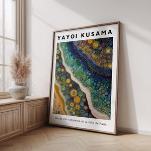 Yayoi Kusama Poster – Japandi Poster, Housewarmin Gift, Yayoi Kusama print, Yayoi Kusama wall art, Beach wall art, Japanese wall decor