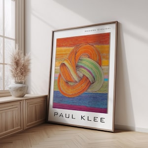Paul Klee Inspired Abstract Poster | Modern Geometric Knot Wall Art | Vibrant Mid-Century Style | Colorful Contemporary Home Décor
