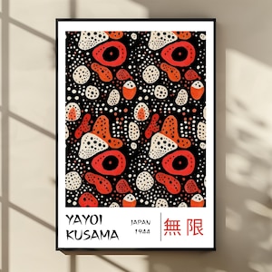Yayoi Kusama Print - Home Wall Decor as Abstract Yayoi Kusama Poster - Japanese Wall Art - Yayoi Kusama Inspired Japanese Gallery Wall Art