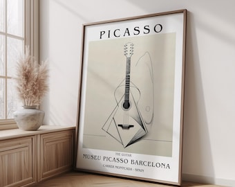 パブロ ピカソ(PABLO PICASSO)、【壜のある静物】、希少画集より、 Amazon.co.jp: パブロ・ピカソ ポスター 抽象 ウォールアート《ギター
