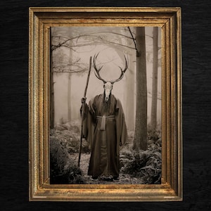 Druid of the Forest, Vintage photography, Art Poster Print, Dark Academia, Vintage Art, Gothic Occult Poster, Witchcraft, Gothic Home Decor