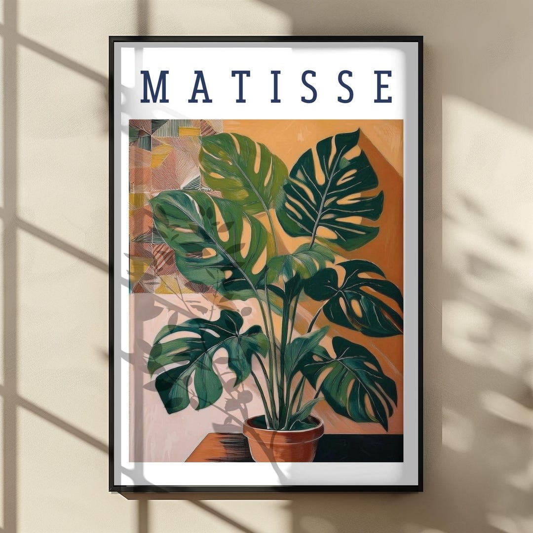 Henri Matisse Inspired Monstera Plant Poster, Vintage Botanical Wall Art,  Tropical Green Leaves Illustration for Modern Home and Office - Etsy