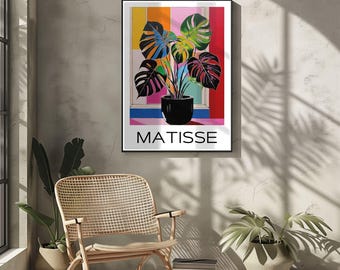 Henri Matisse Inspired Monstera Plant Poster, Modern Botanical Wall Art,  Colorful Abstract Potted Plant Print for Living Room Office Decor - Etsy