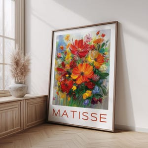Henri Matisse Print - Modern Gallery Exhibition Art, Aesthetic Matisse Poster, Minimalist Floral Wall Art, Colorful Classic Art Home Decor