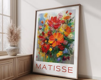 Henri Matisse Print - Modern Gallery Exhibition Art, Aesthetic Matisse Poster, Minimalist Floral Wall Art, Colorful Classic Art Home Decor