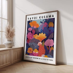 Yayoi Kusama Art Print, Japanese Floral Poster, Yayoi Kusama Botanical Bloom Art Print, Colorful Floral Abstract Poster, Modern Home Décor